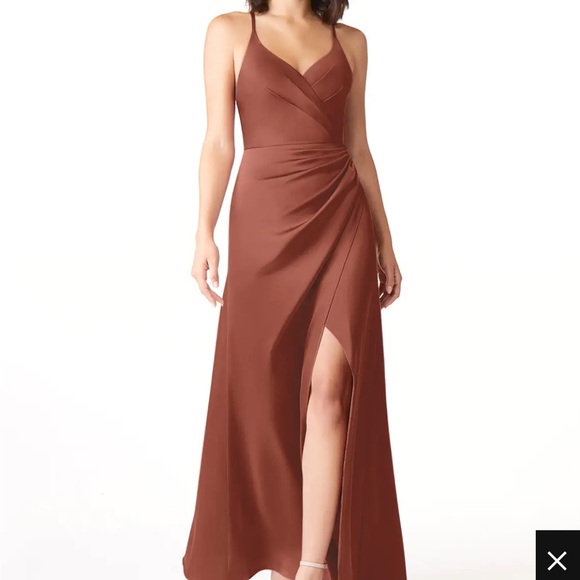 AZAZIE AUBURN BRIDESMAIDS DRESS & bow tie / pocket square - Picture 1 of 4